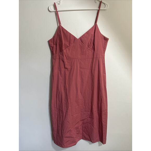Gap Y2K Sleeveless Dress 12 Empire Waist Pink Adjustable Straps Cotton Stretch - Picture 1 of 9